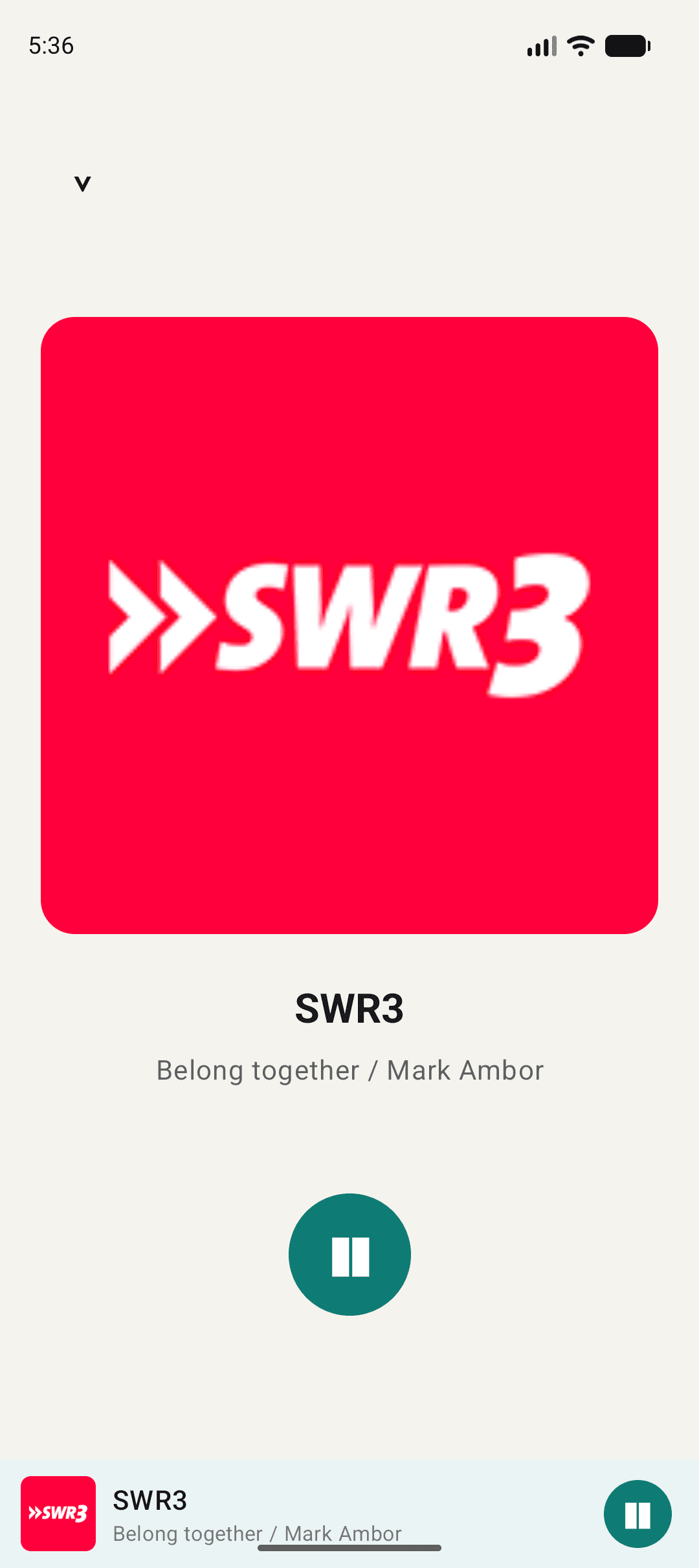 Skywave on Android: now playing