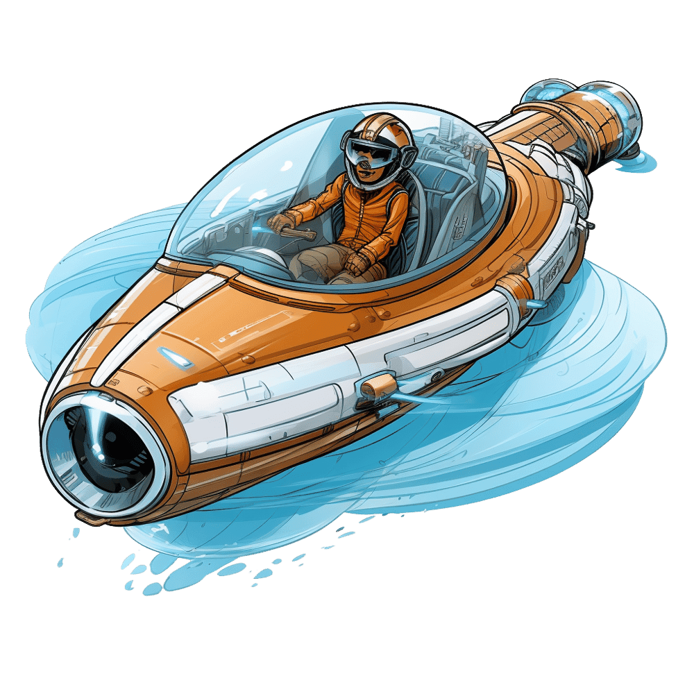 Icarus, the pilot of the series, in his craft
